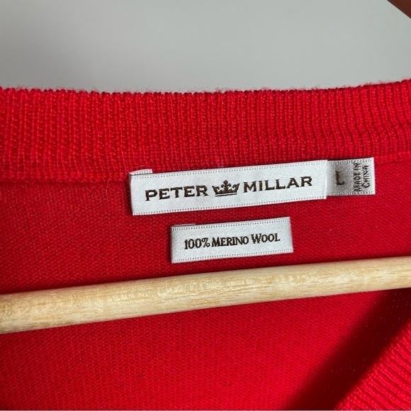 Peter Millar 100% Merino Wool V-Neck Pullover Sweater - Picture 8 of 8